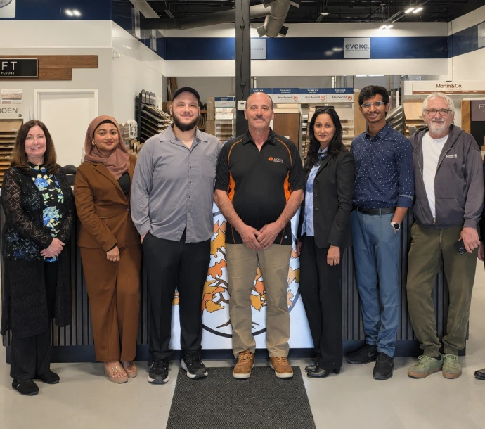 Milton Hardwood Floors team photo at our local installation showroom